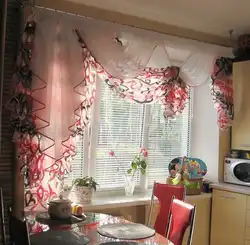 Old curtains in the kitchen photo