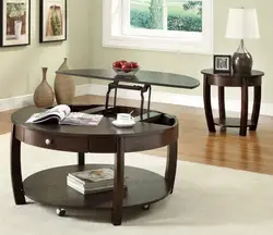 Round table in the bedroom photo