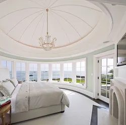 Round ceiling in the bedroom photo