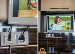 Высота телевизора на кухне фото
