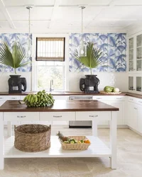 Tropical Wallpaper In The Kitchen Photo