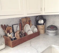 Wooden box in the kitchen photo