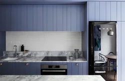 Blue Kitchen Black Countertop Photo
