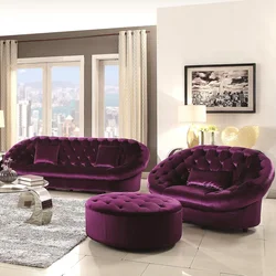 Purple sofa for kitchen photo