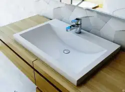 Acrylic bathtub with sink photo