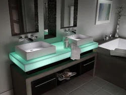 Acrylic bathtub with sink photo