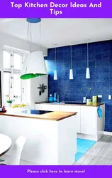 Photo white kitchen blue walls