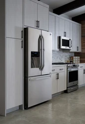 Photo of steel refrigerators in the kitchen