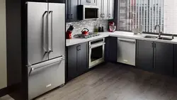 Photo of steel refrigerators in the kitchen