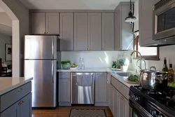 Photo of steel refrigerators in the kitchen