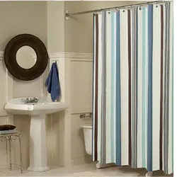 Polyester curtains for bathroom photo