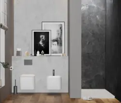 Moisture-resistant laminate in the bathroom photo