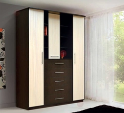 Bedroom wardrobe with drawers photo