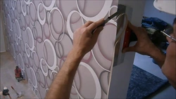 Photo of how to glue wallpaper in kitchens