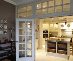 Photos of houses with a door from the kitchen