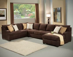 Sofa in the living room with pillows photo
