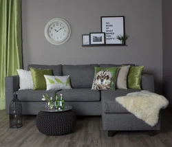 Sofa in the living room with pillows photo