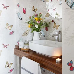 Tiles as wallpaper in the bathroom photo