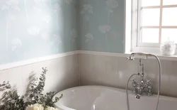 Tiles as wallpaper in the bathroom photo