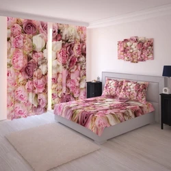Bedroom bedspreads with flowers photo