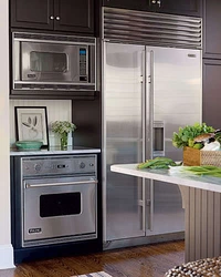 Photo of refrigerator and microwave in the kitchen