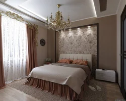 Bedroom design photo wallpaper by the bed