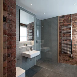 Bathtub made of bricks and tiles photo