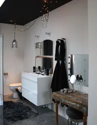 Photo Of A Bathroom With A Black Ceiling