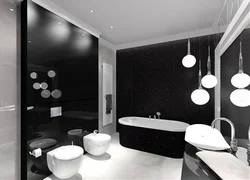 Фото ванной комнаты с черным потолком