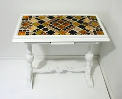 Tile table for kitchen photo