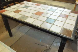 Tile table for kitchen photo