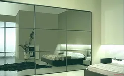 Glass for wardrobes in the bedroom photo