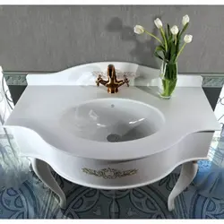 Sink with flowers for the bathroom photo
