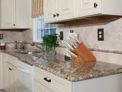 Different countertops in one kitchen photo