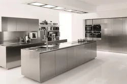 Kitchen Made Of Glass And Metal Photo