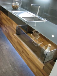 Kitchen Made Of Glass And Metal Photo