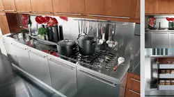 Кухня са шкла і металу фота