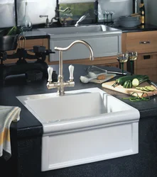 Kitchen sinks with apron photo