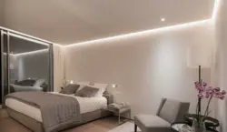 LED ceiling lighting in the bedroom photo