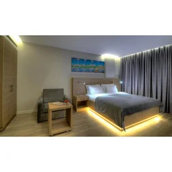 LED ceiling lighting in the bedroom photo