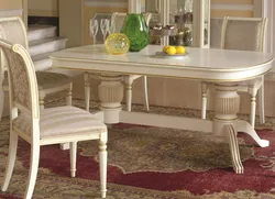 Oval Extendable Table In The Living Room Photo