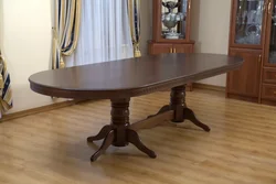 Oval extendable table in the living room photo