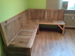 Photo Of A Wooden Kitchen Sofa