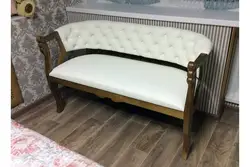 Photo of a wooden kitchen sofa