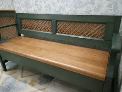 Photo of a wooden kitchen sofa