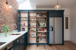 Tall kitchen cabinets interior photo