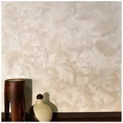 Decorative silk plaster in the kitchen photo