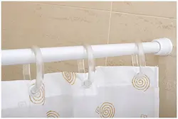 Curtains with curtain rods for bathtub photo