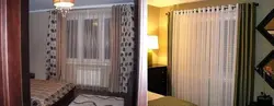 Тюль на люверсах в спальне фото