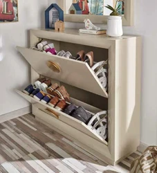 Shoe rack as a chest of drawers in the hallway photo